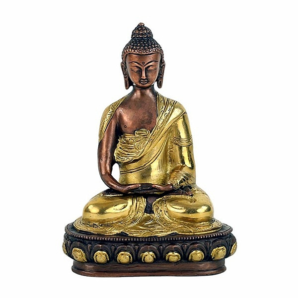 Buddha Amitabha mosaz dvoubarevná - výška cca 20 cm