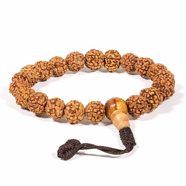 Buddha Mala náramek s rudrakša korálky - obvod cca 18 cm