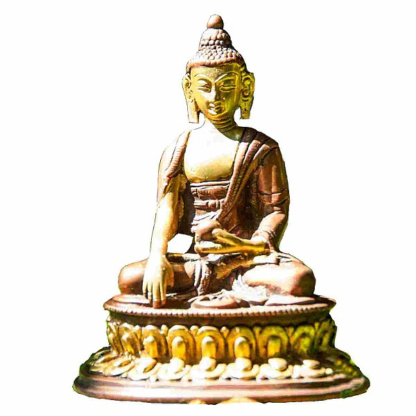 Buddha Shakyamuni dotýkající se země mosaz - výška cca 12 cm