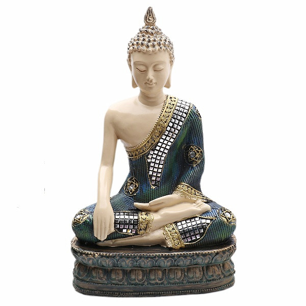 Buddha dotýkající se Země thajská soška - výška cca 32 cm