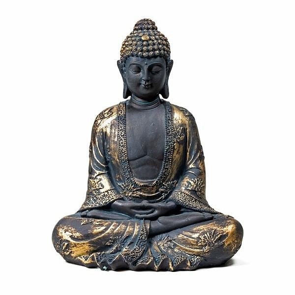 Buddha meditující japonská soška starožitný vzhled - výška cca 22 cm