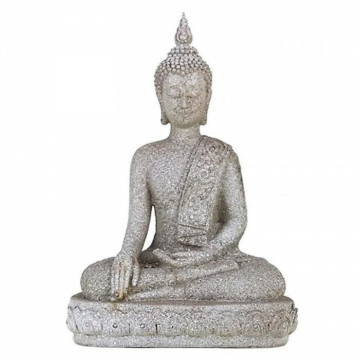 Buddha meditující thajská soška 39 cm šedá barva - 43 cm