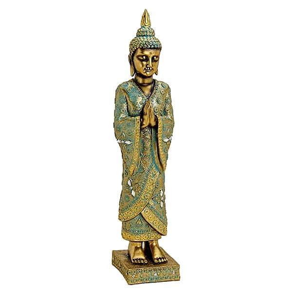 Buddha modlící se thajská soška kolorovaná 55 cm - 55 cm