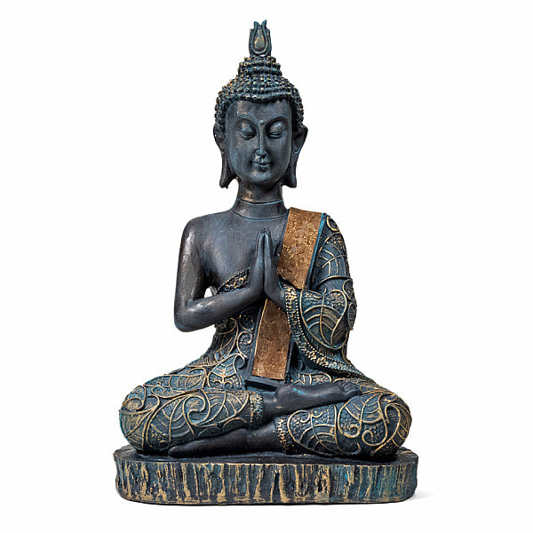 Buddha modlící se thajská soška starožitný vzhled - výška cca 22 cm