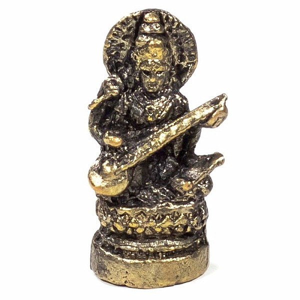 Feng Shui soška Saraswati mosaz miniatura - cca 3