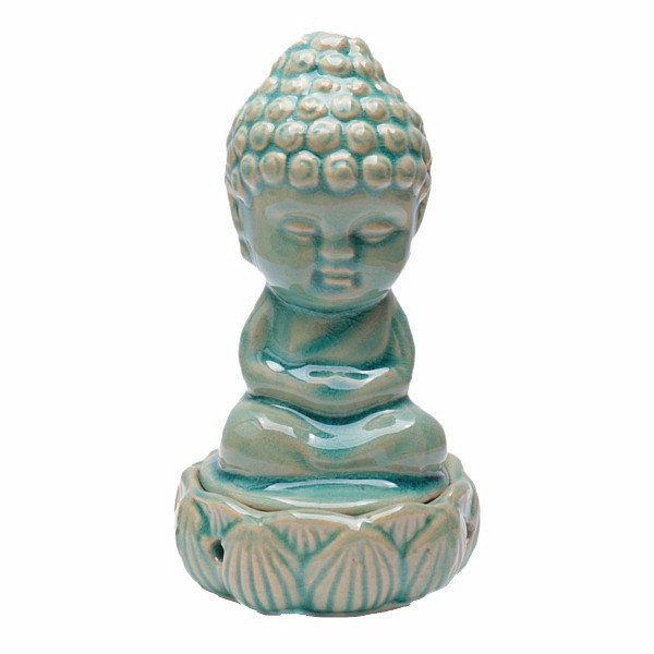 Kadidelnice keramická Buddha tyrkysový - cca 7 x 13 cm