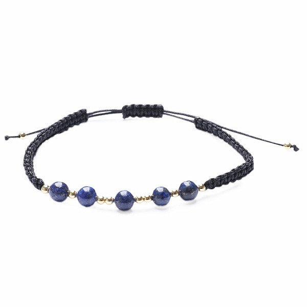 Lapis lazuli módní náramek se Shamballa zapínáním - obvod cca 16 až 25 cm