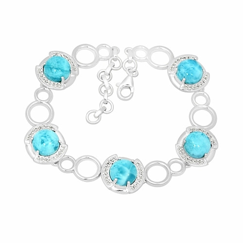 Larimar náramek stříbro LD 03 Ag 925 - 13