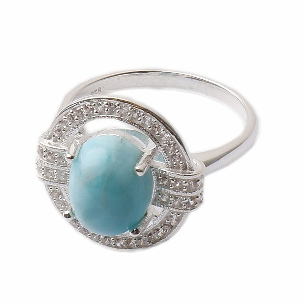 Larimar prsten stříbro LD 04 Ag 925 - 54 mm (US 7)