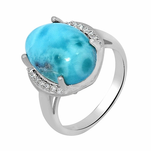 Larimar prsten stříbro LD 05 Ag 925 - 52 mm (US 6)