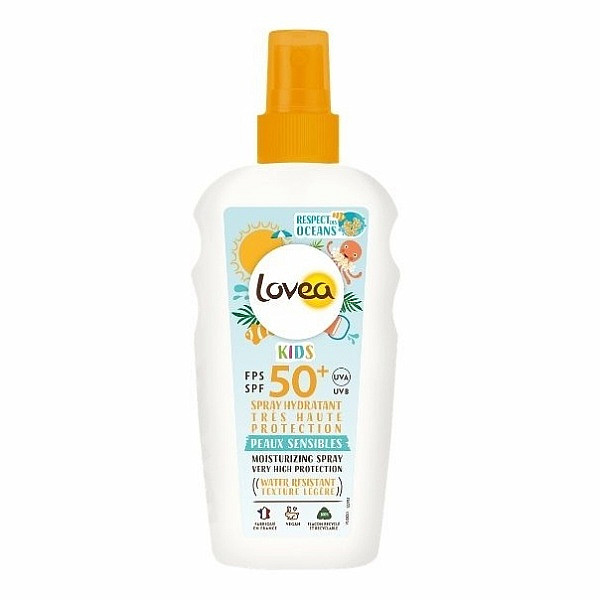 Lovea Dětské voděodolné ochranné mléko na opalování ve spreji SPF 50