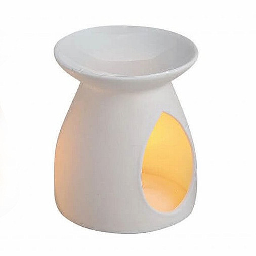 Moderní porcelánová aroma lampa bílá - výška cca 12 cm