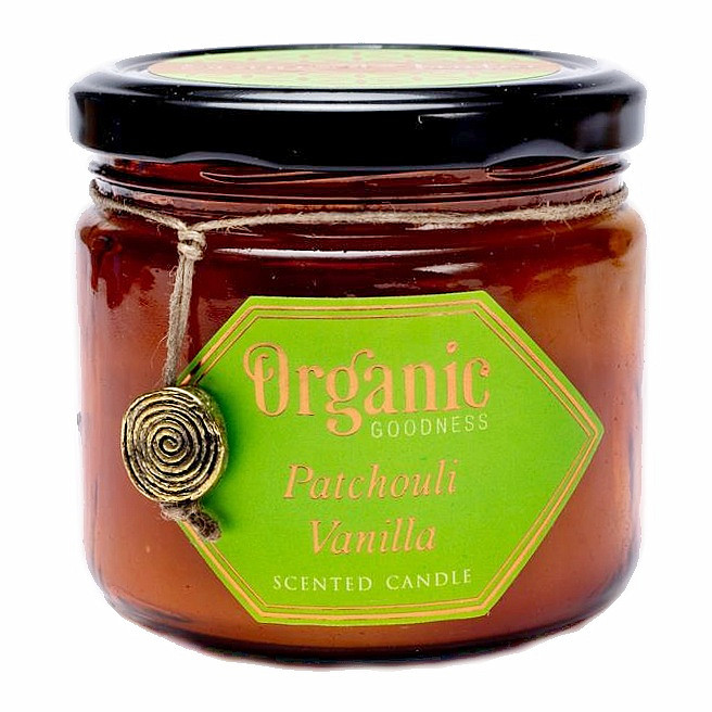 Organic Goodness Pačuli a vanilka luxusní vonná svíčka 200 g - 200 g