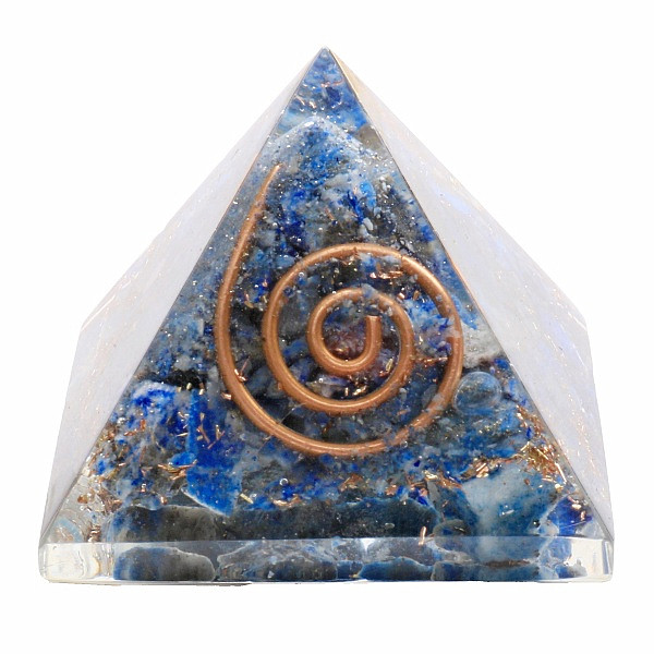 Orgonit pyramida s lapisem lazuli - cca 4 x 4 cm