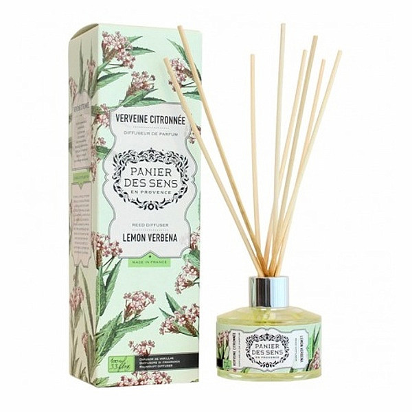 Panier des Sens vonný difuzér Lemon verbena - verbena citrónová 100 ml + ratanové tyčinky - 100 ml