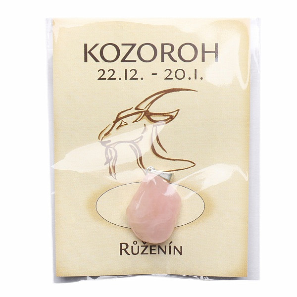 Přívěsek pro znamení Kozoroh - růženín - kámen cca 2 cm