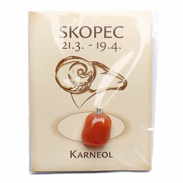 Přívěsek pro znamení Skopec - karneol - kámen cca 2 cm