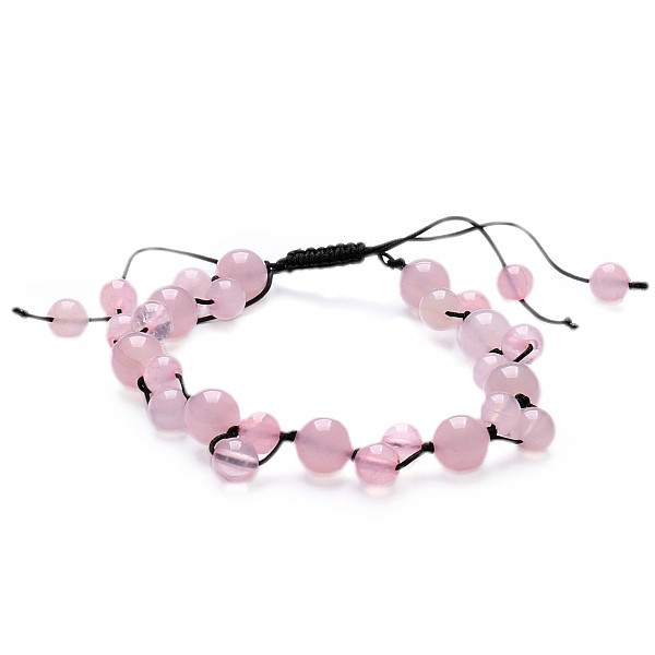 Růženín korálkový náramek se Shamballa zapínáním - obvod 16 až 25 cm