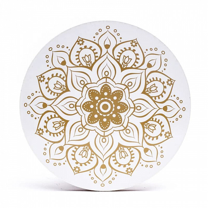 Sada 6 Feng Shui podtácků Bílá mandala - cca 10 cm