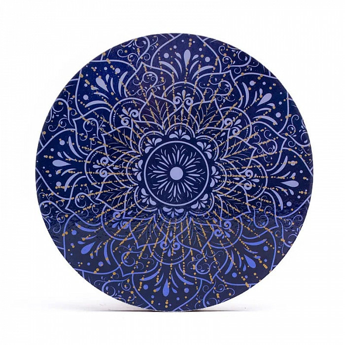 Sada 6 Feng Shui podtácků Modrá mandala - cca 10 cm