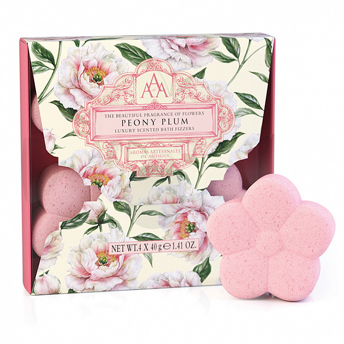 Somerset Toiletry šumivá květina do koupele Peony Plum - pivoňka 4 x 40 g - 40 x 40 g