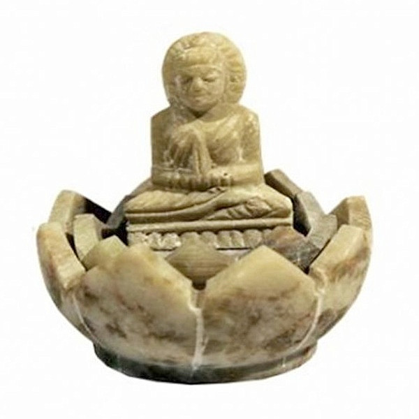 Stojánek pro vonné tyčinky Buddha z mastku - cca 5 cm