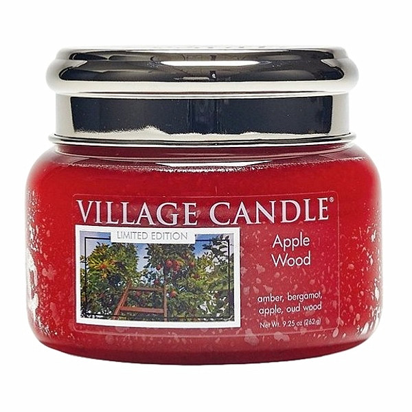 Village candle Apple wood - jabloňové dřevo vonná svíčka ve skle 262 g - cca 262 g