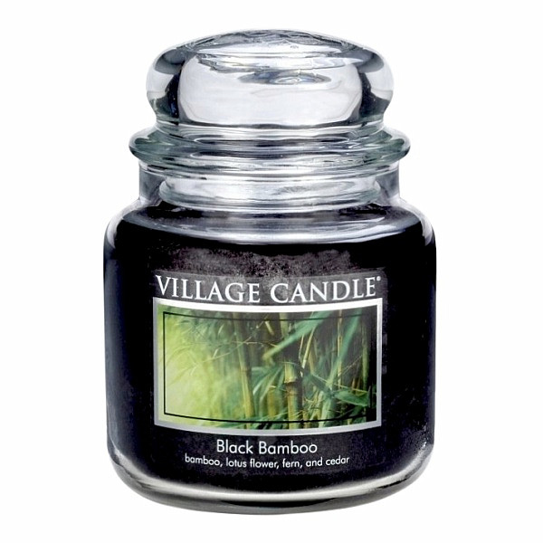 Village candle Black bamboo - Bambus vonná svíčka ve skle 92 g - cca 92 g