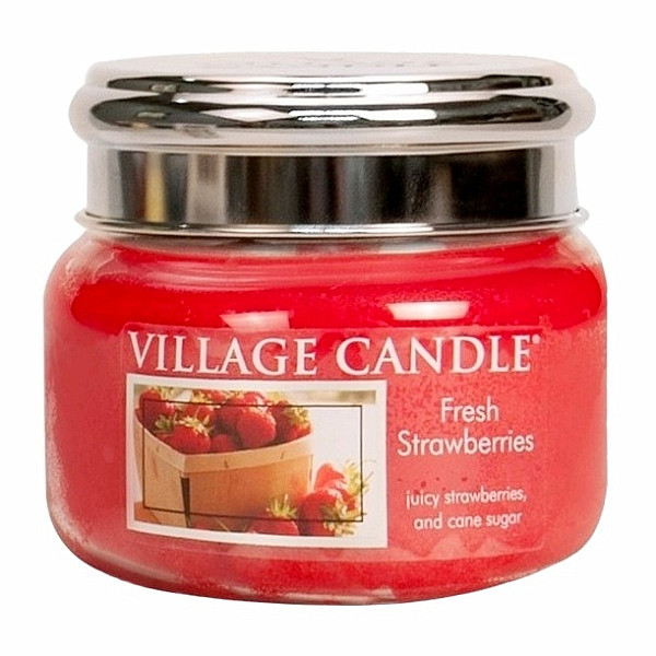 Village candle Čerstvé jahody - Fresh strawberry vonná svíčka ve skle 262 g - cca 262 g