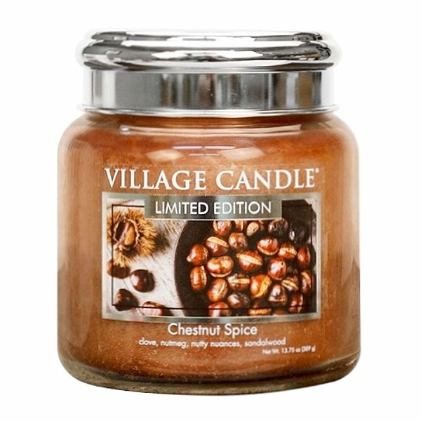 Village candle Chestnut spice vonná svíčka ve skle 390 g - cca 390 g