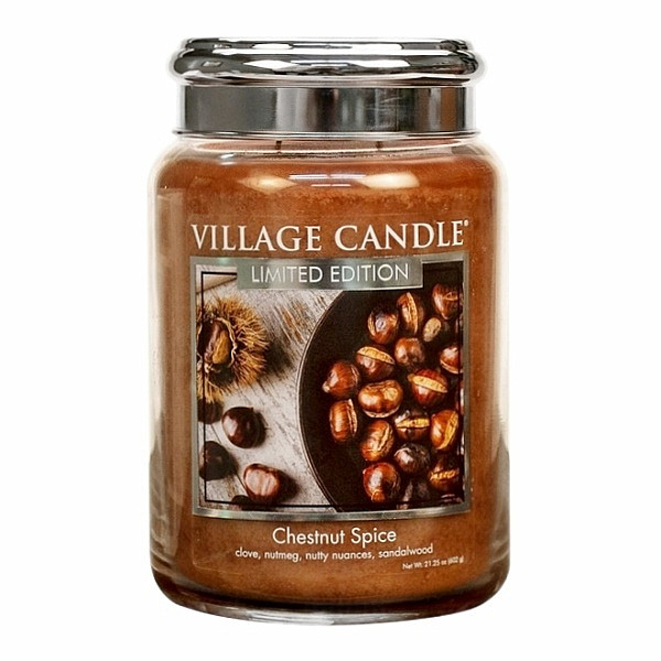 Village candle Chestnut spice vonná svíčka ve skle 602 g - cca 602 g