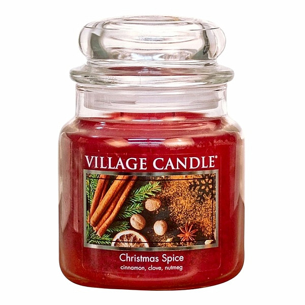 Village candle Christmas spice - vánoční koření vonná svíčka ve skle 390 g - cca 390 g