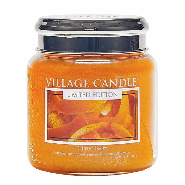 Village candle Citrus twist - citrusové osvěžení vonná svíčka ve skle 390 g - cca 390 g