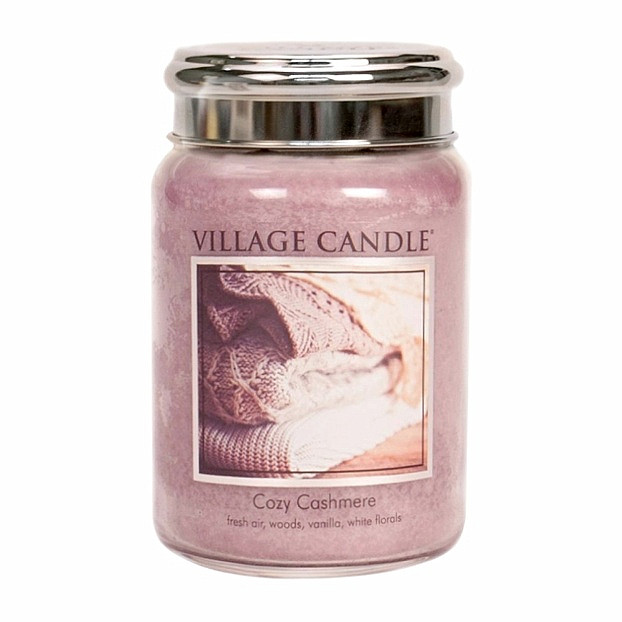 Village candle Cozy Cashmere - kašmírové pohlazení vonná svíčka ve skle 602 g - cca 602 g