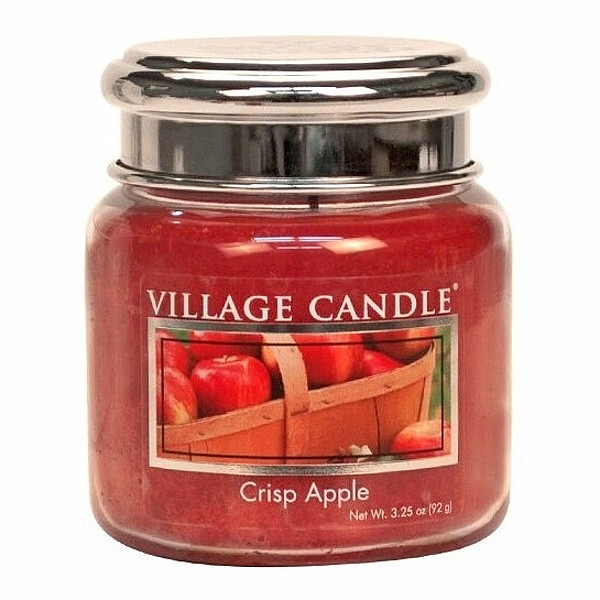 Village candle Crisp Apple - svěží jablko vonná svíčka ve skle 390 g - cca 390 g