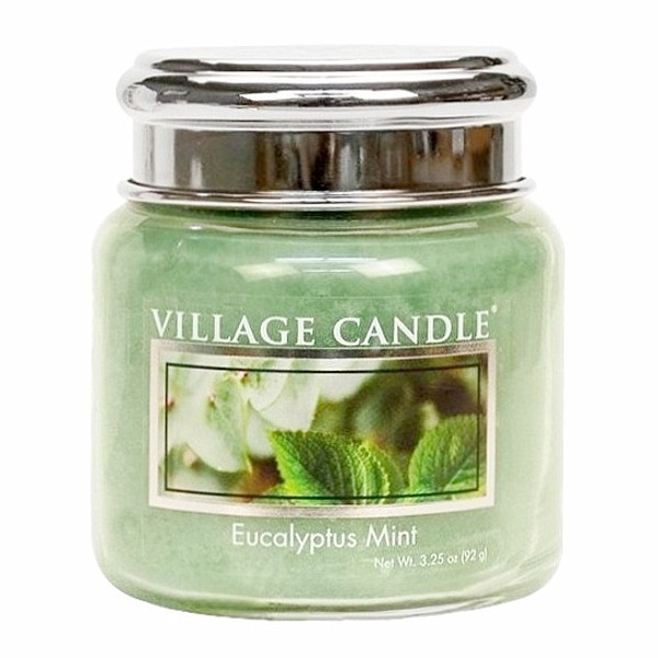 Village candle Eucalyptus Mint - eukalyptus a máta vonná svíčka ve skle 92 g - cca 92 g