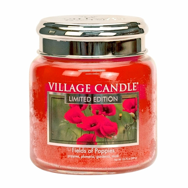 Village candle Fields of poppies vonná svíčka ve skle 390 g - cca 390 g