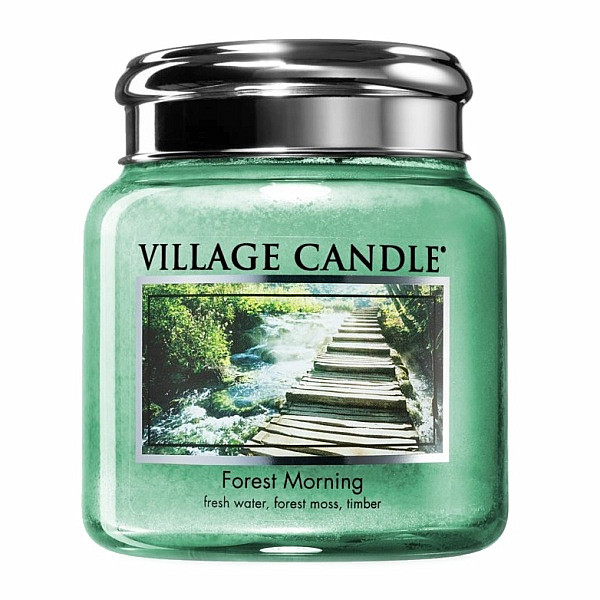 Village candle Forest Morning - Lesní probuzení vonná svíčka ve skle 390 g - cca 390 g