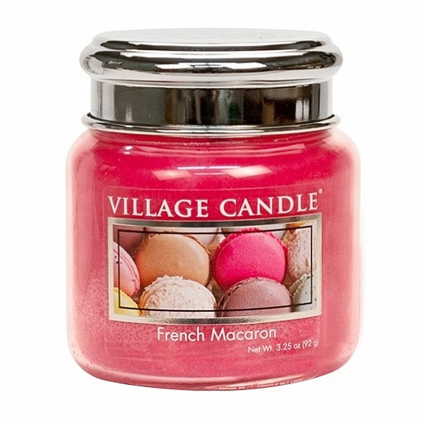 Village candle French macaroon - Francouzské makronky vonná svíčka ve skle 92 g - cca 92 g