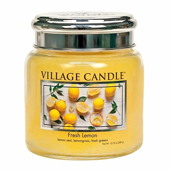 Village candle Fresh lemon vonná svíčka ve skle 390 g - cca 390 g