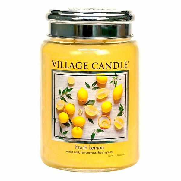 Village candle Fresh lemon vonná svíčka ve skle 602 g - cca 602 g