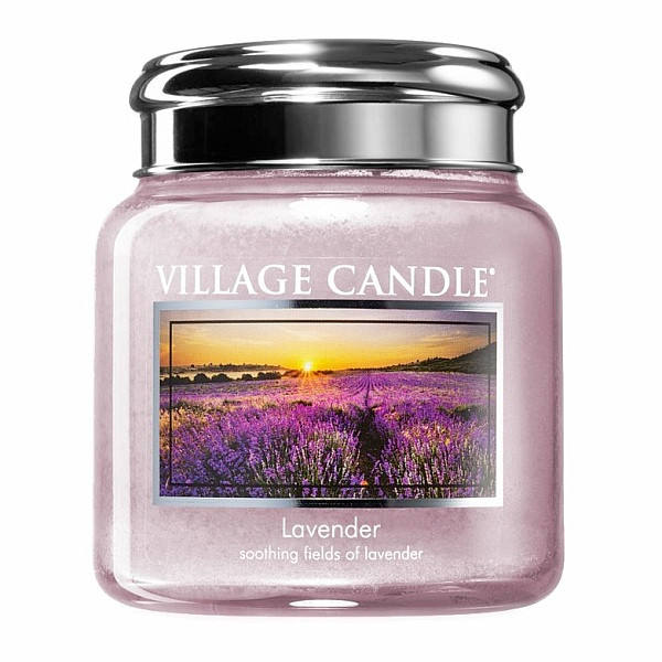 Village candle Lavender - levandule vonná svíčka ve skle 390 g - cca 390 g