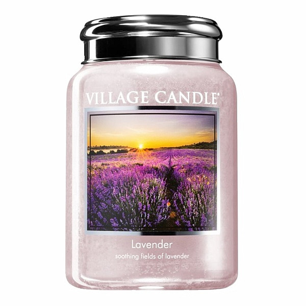 Village candle Lavender - levandule vonná svíčka ve skle 602 g - cca 602 g