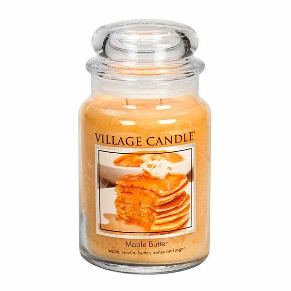 Village candle Maple butter - javorový sirup vonná svíčka ve skle 602 g - cca 602 g