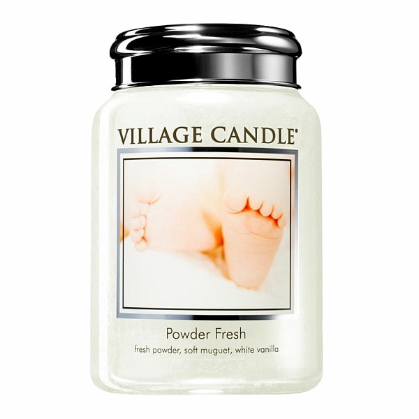 Village candle Powder Fresh - pudrová svěžest vonná svíčka ve skle 602 g - cca 602 g