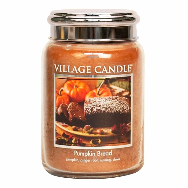 Village candle Pumpkin Bread - dýňový chléb vonná svíčka ve skle 602 g - cca 602 g