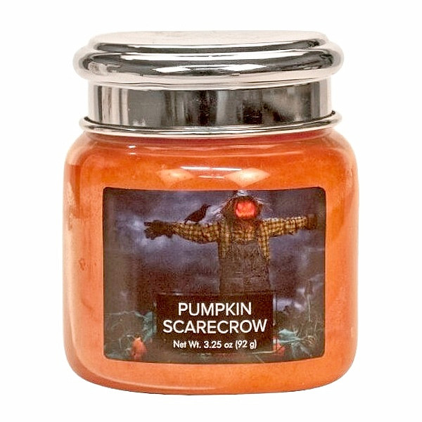 Village candle Pumpkin scarecrow - dýňový strašák vonná svíčka ve skle 92 g - cca 92 g