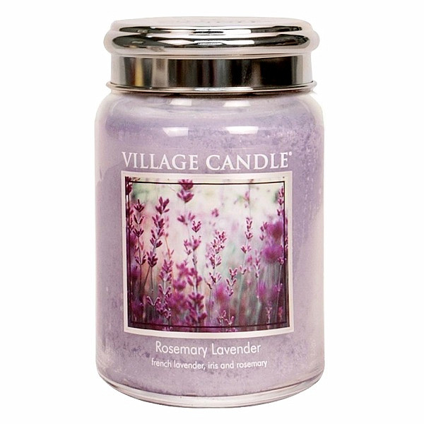 Village candle Rosemary Lavender - rozmarýn a levandule vonná svíčka ve skle 602 g - cca 602 g