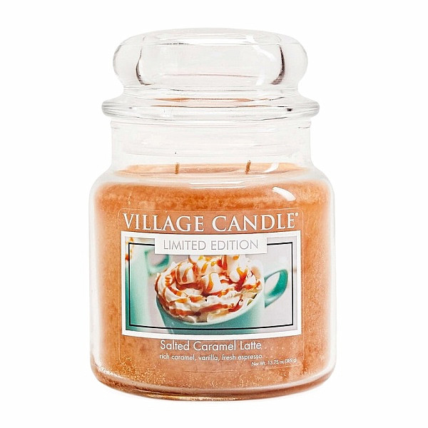 Village candle Salted caramel latte vonná svíčka ve skle 390 g - cca 390 g