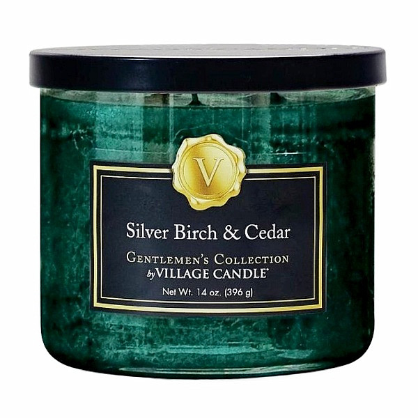 Village candle Silver birch and Cedar - stříbrná bříza a cedr vonná svíčka ve skle 396 g - cca 396 g